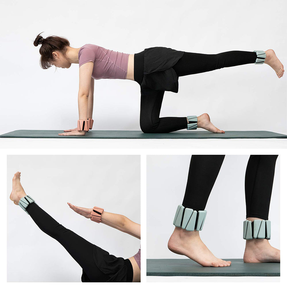 2Pcs Wrist Ankle Weights Set Adjustable Wearable Ankle Weights Mint Green