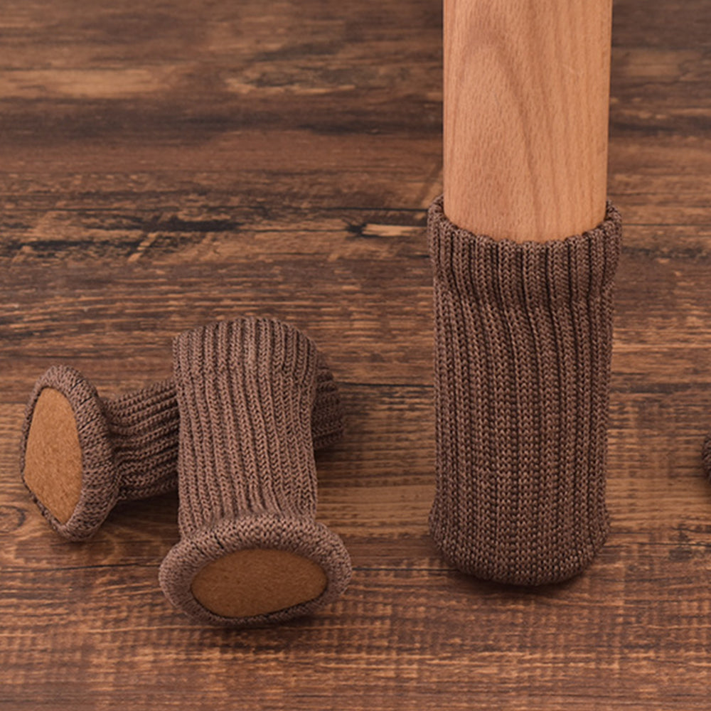 12Pcs Knitted Table Chair Leg Socks Sleeve Floor Protector Furniture Feet Cover