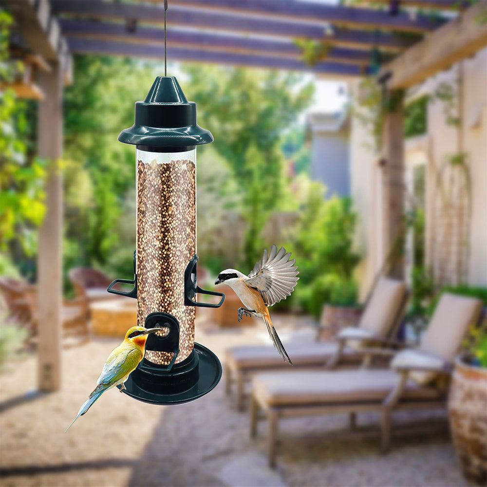2Pcs Bird Feeder Container Outdoor Squirrel-Be-Gone Wild Bird Hanging Feeder