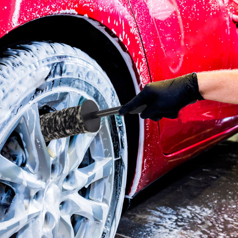 6Pcs Wheel Faux Woolie Brushes Set Soft Alloy Wheel Cleaning Brush Kit