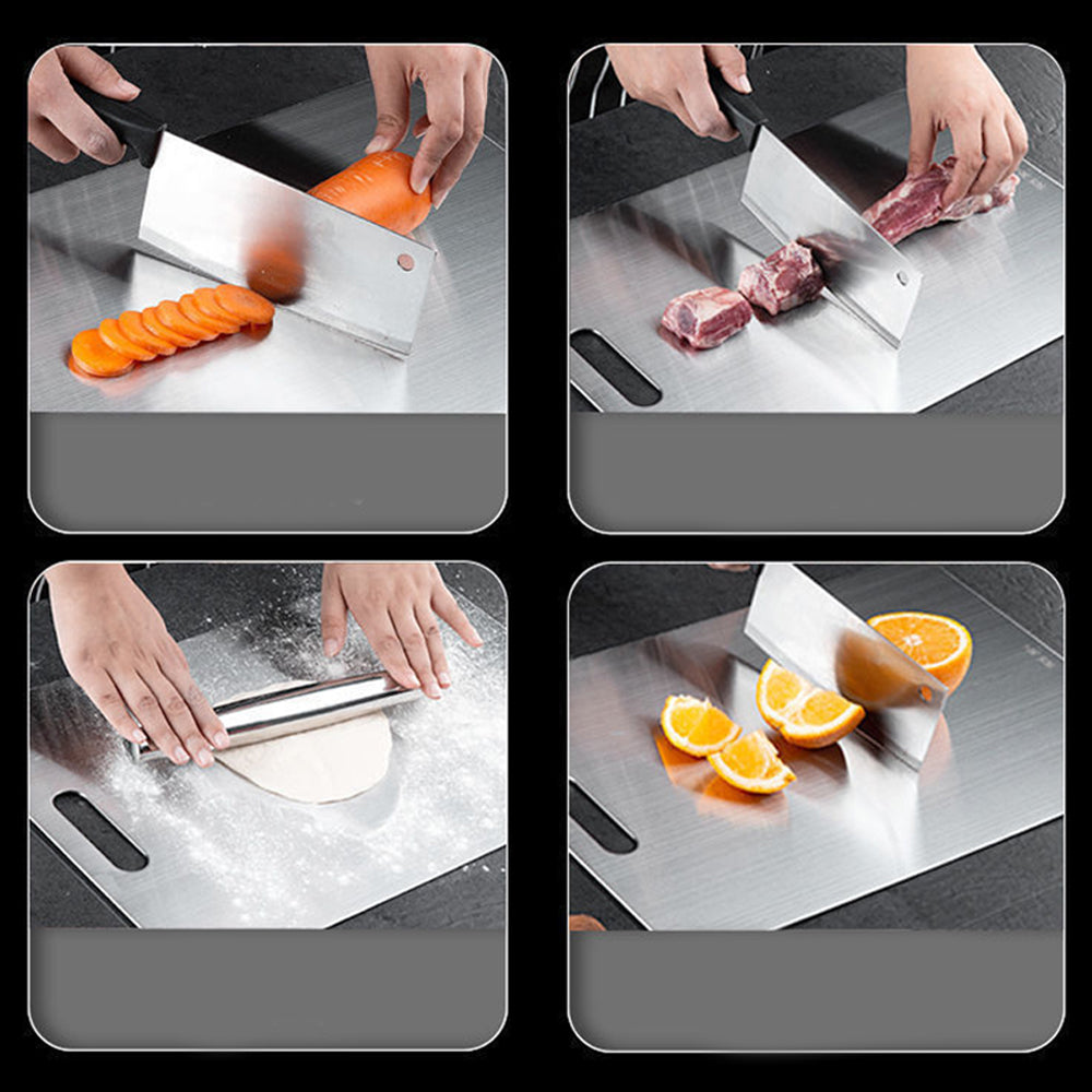 20x29cm 304 Stainless Steel Cutting Board Double-Sided Kitchen Chopping Board