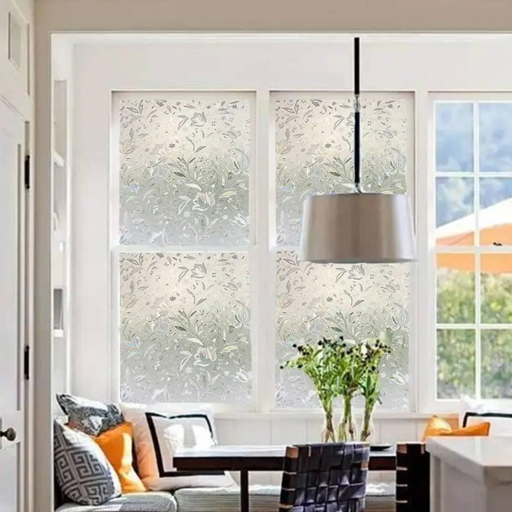 3D Rainbow Reflective Window Film Decor Privacy Static Clings Glass Sticker
