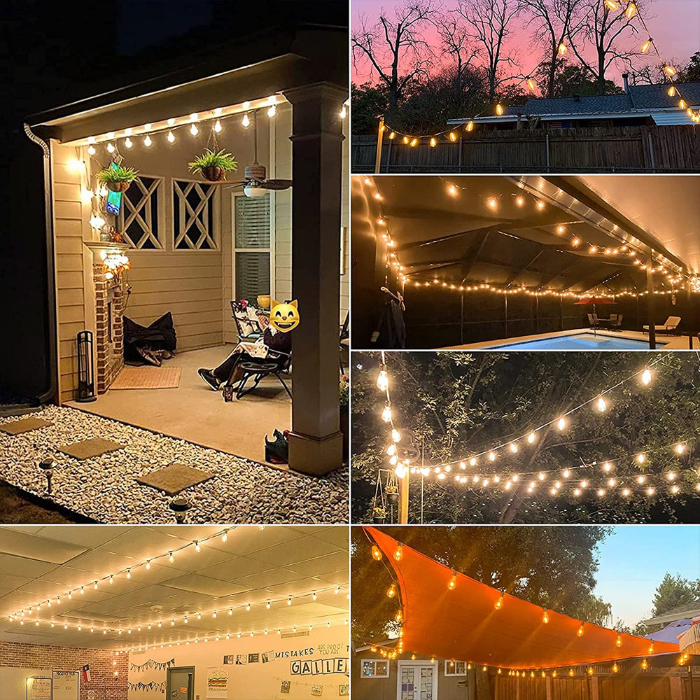 2Pcs 5m Solar Light LED Festoon String Light Outdoor Dimmable Party Patio Lamp
