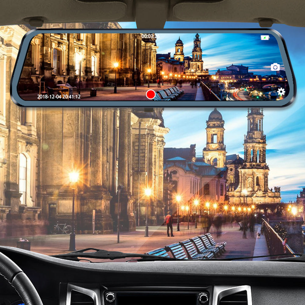 1080P Dash Camera 10 Inch Front Rear View Cam Car DVR Recorder with 64G Card