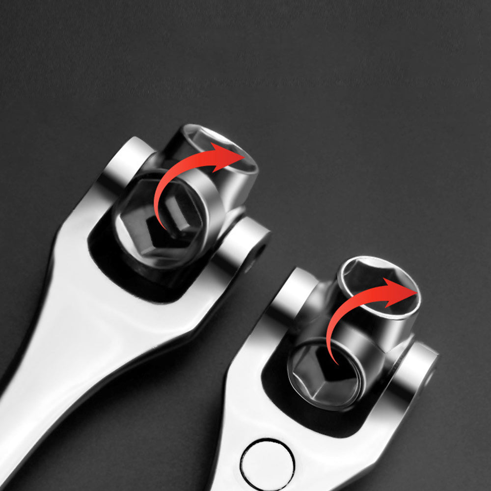 2Pcs 52 in 1 Adjustable Universal Socket Spanner Wrench 360 Degree Rotating Head