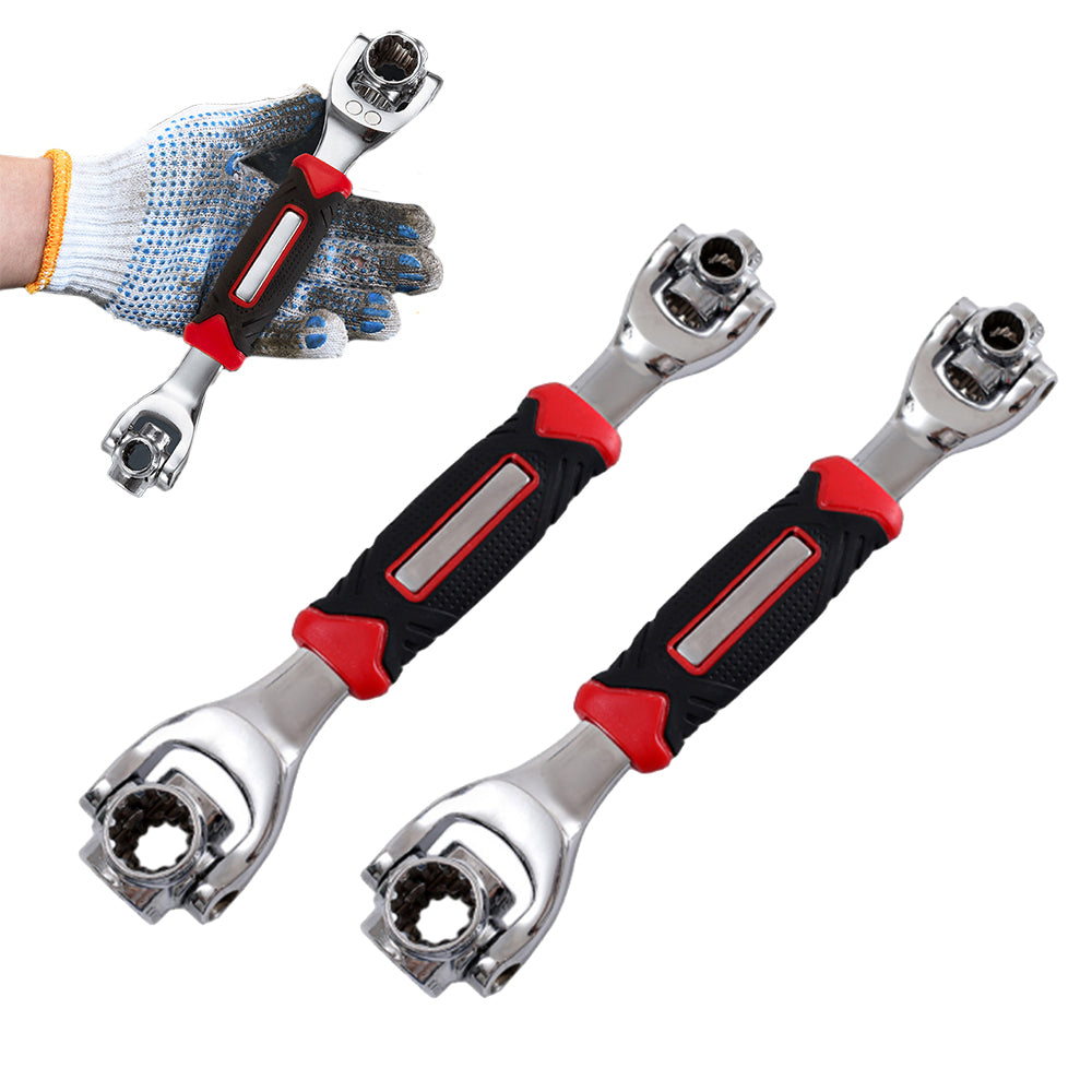 2Pcs 52 in 1 Adjustable Universal Socket Spanner Wrench 360 Degree Rotating Head