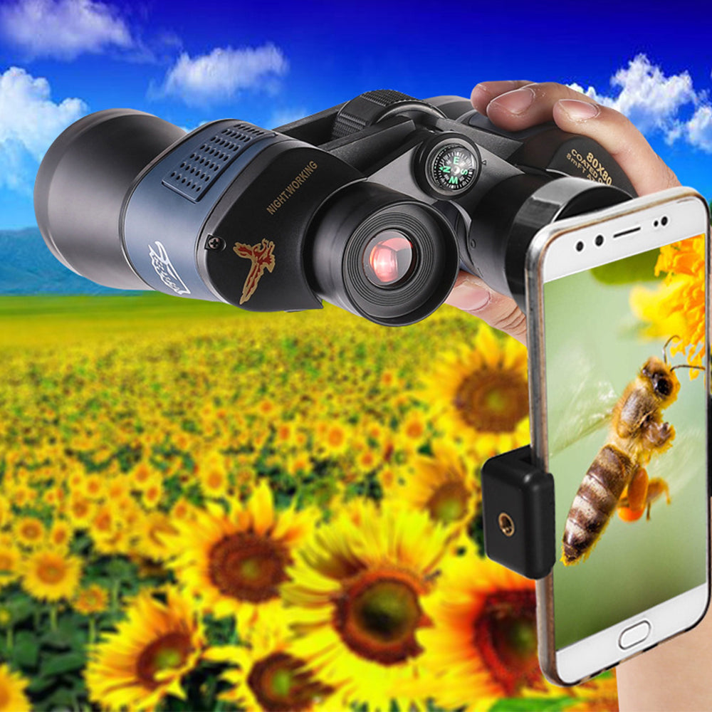 80X80 Binoculars High Power Telescope Low Light Night Vision For Hunting