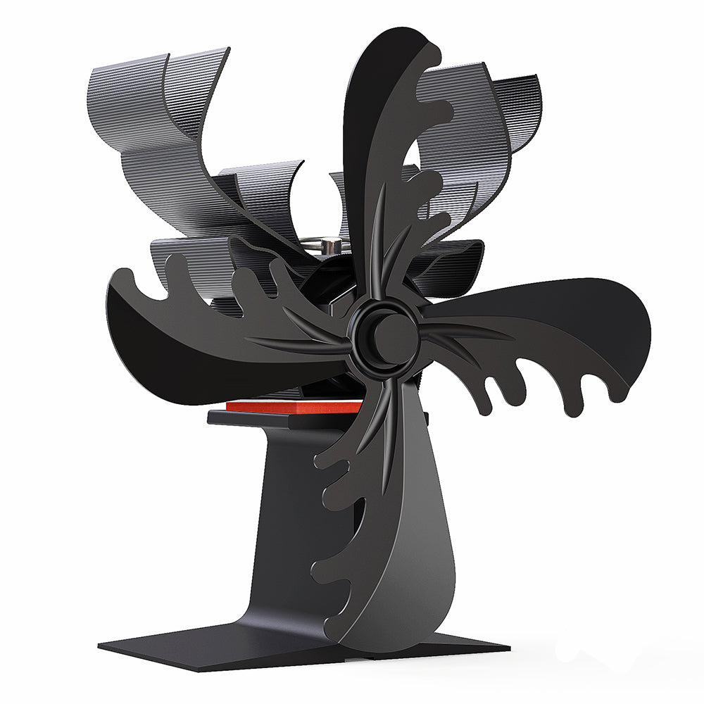 4 Blade Fireplace Wood Stove Fan Heat Self-Powered Fan Thermal Eco Fan