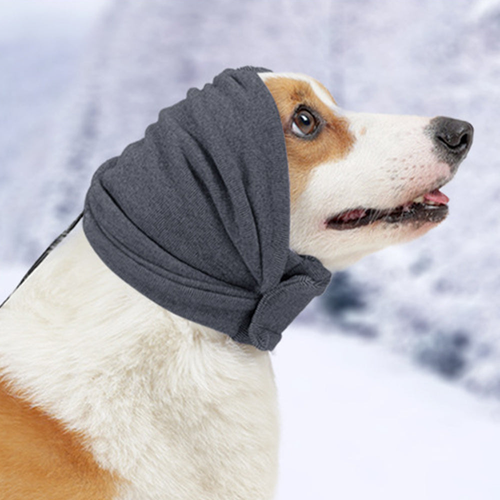Dog Ear Wrap Calming Hoodie Cover Anxiety Relief Noise Protection Earmuff Grey M