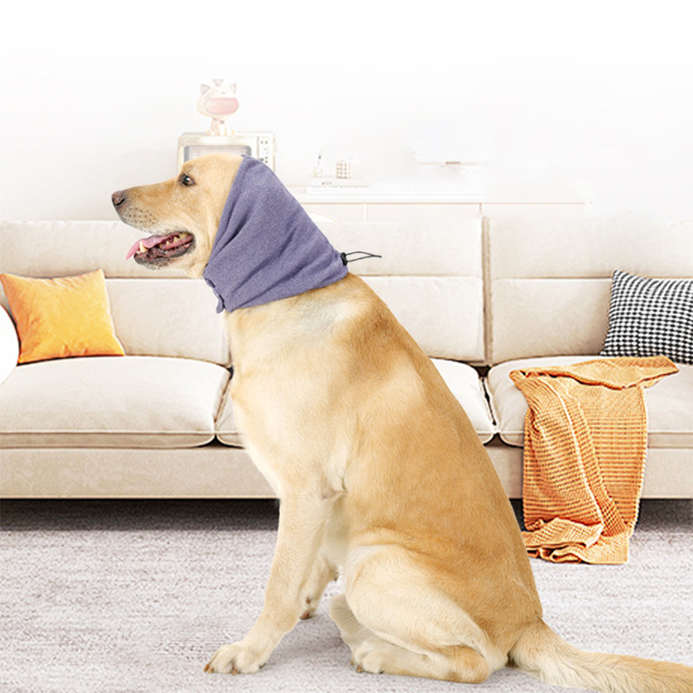 Dog Ear Wrap Calming Hoodie Anxiety Relief Noise Protection Earmuff Purple L