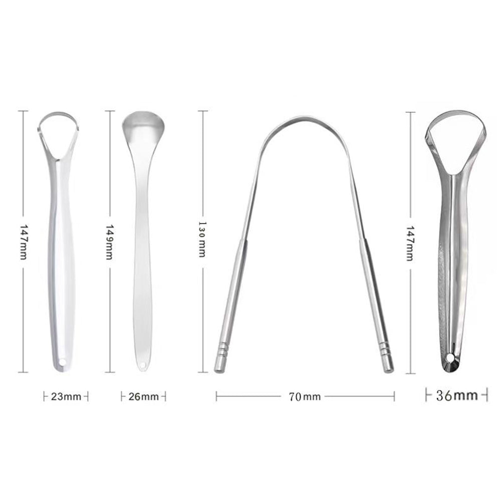 4Pcs Set Tongue Scraper with Storage Case for Oral Hygiene