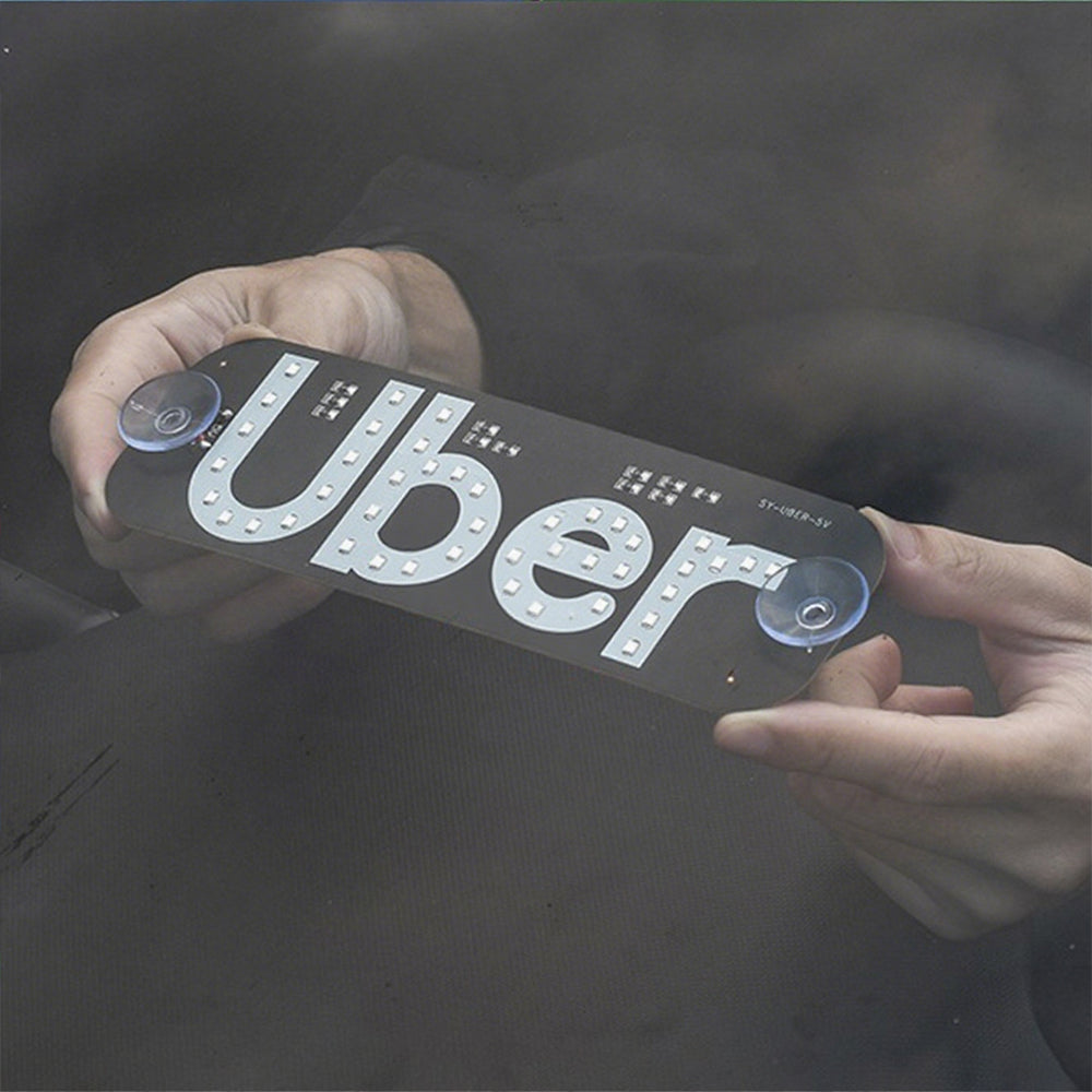 USB LED Taxi Sign with 2 Suction Cups Car Indicator Top Light(No Yellow Car Sticker)