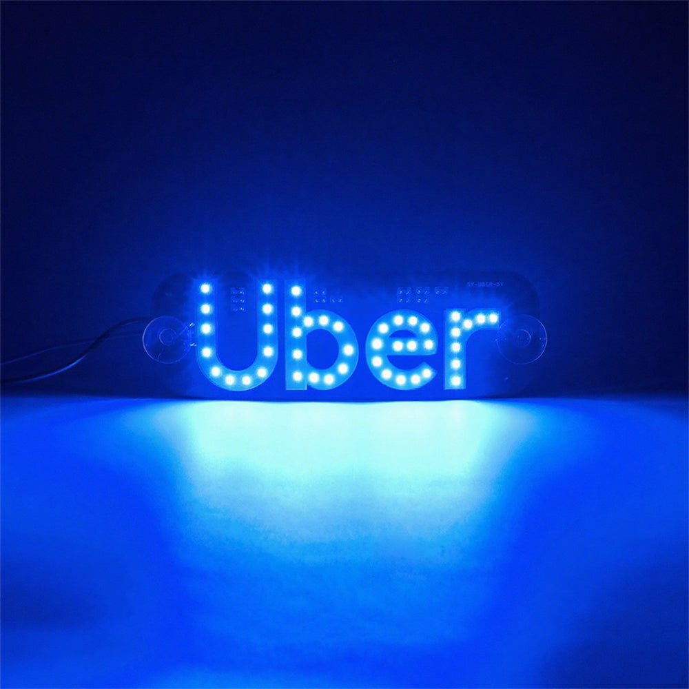USB LED Taxi Sign with 2 Suction Cups Car Indicator Top Light(No Yellow Car Sticker)