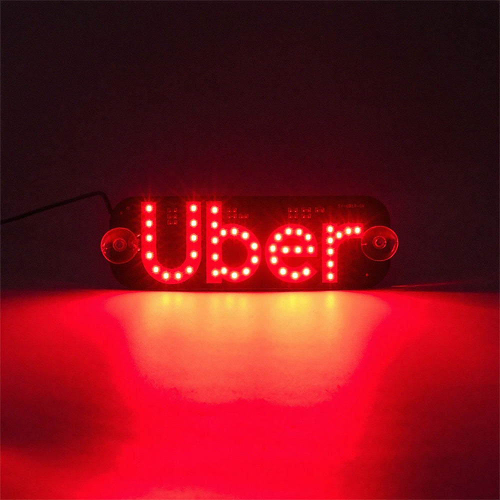USB LED Taxi Sign with 2 Suction Cups Car Indicator Top Light(No Yellow Car Sticker)