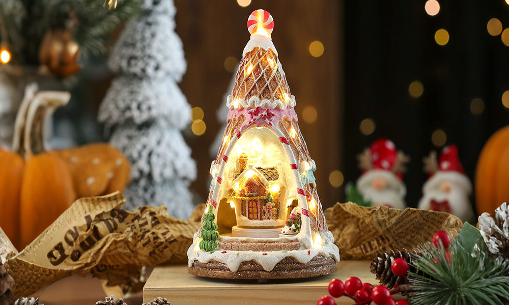 USB Powered Light Up Christmas Music Night Light with RunningTrain Xmas Decor