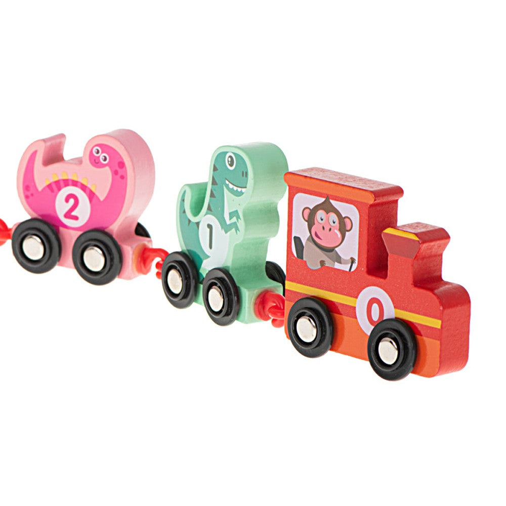 11-Piece Wooden Dinosaur Train Toy Set Toddler Montessori Educational Toy