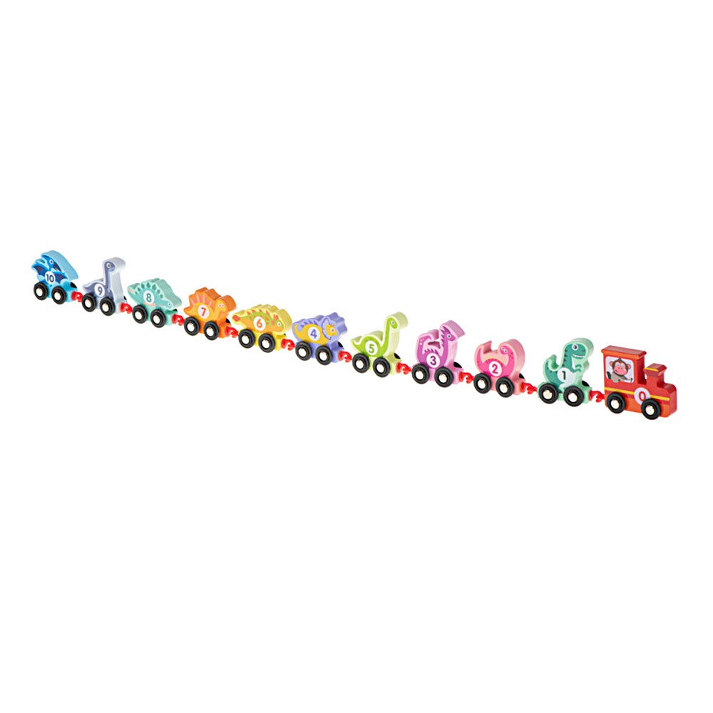 11-Piece Wooden Dinosaur Train Toy Set Toddler Montessori Educational Toy