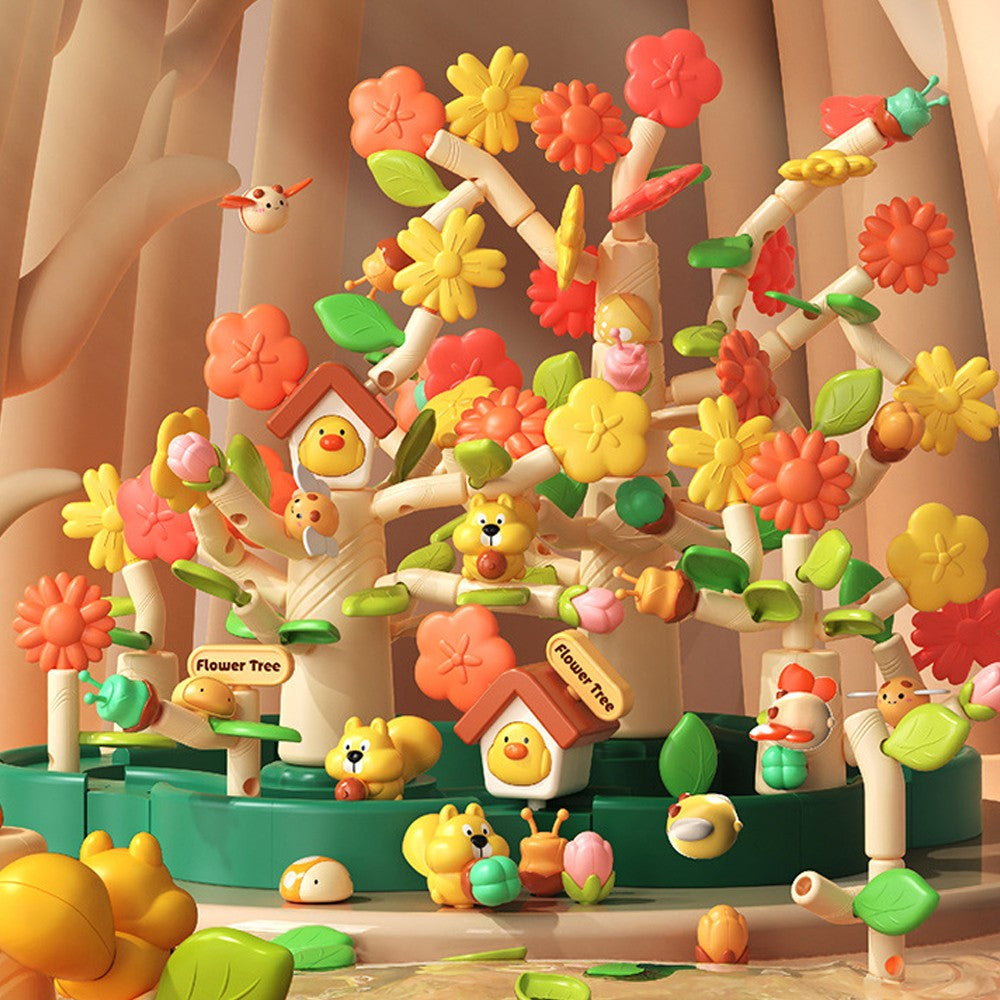 91-Piece Kids DIY Flower Garden Building Toy Set STEM Gardening Pretend Toy