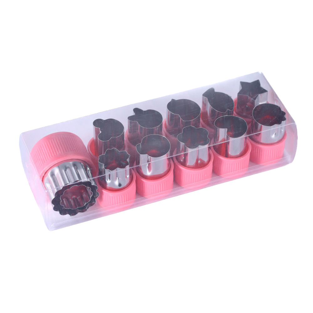 Vegetable Cutter Shapes Set Bread Cutter Set Fruit Cutter Cookie Mold Pink