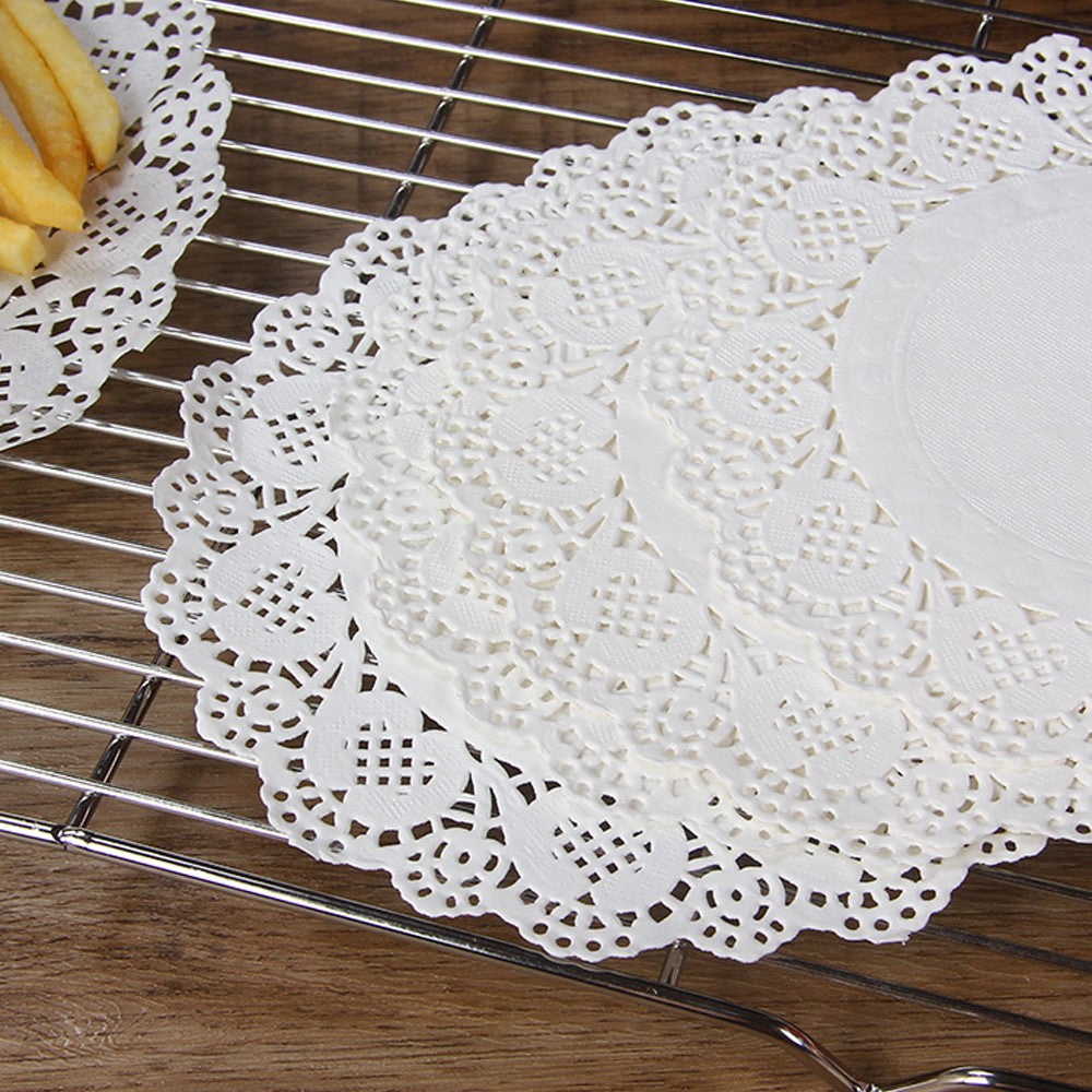 3 Pack Round Paper Doilies Hollow Lace Doyleys Wedding Catering Decor - Set 2
