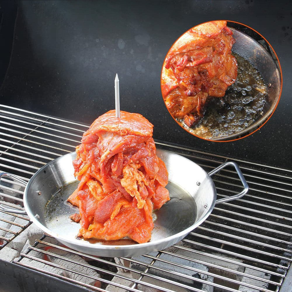 2Pcs Stainless Steel BBQ Vertical Skewer Al Pastor Skewer Stand with 6 Spikes