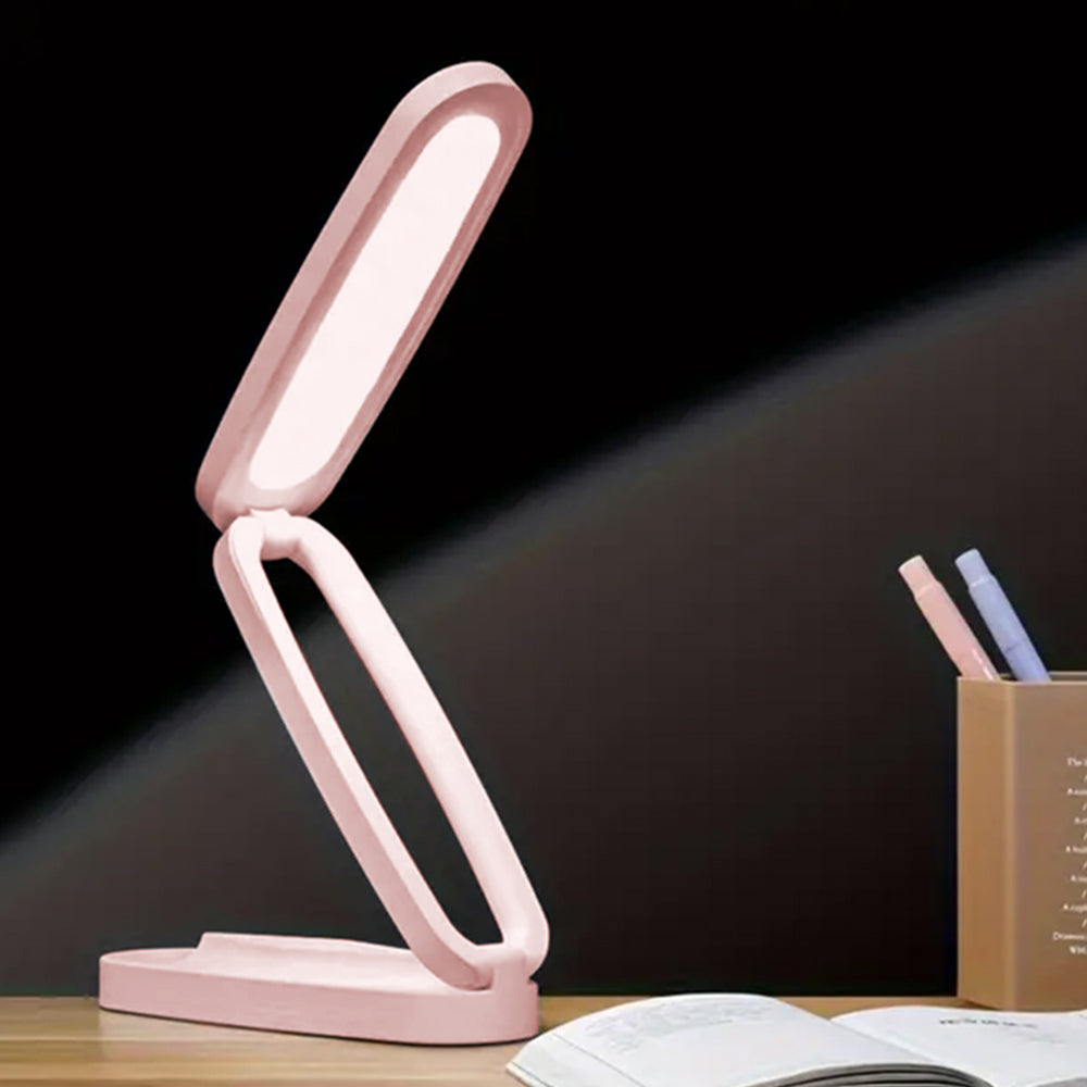 LED Desk Lamp Eye-Caring Foldable Desk Light Touch Control Reading Lamp Pink