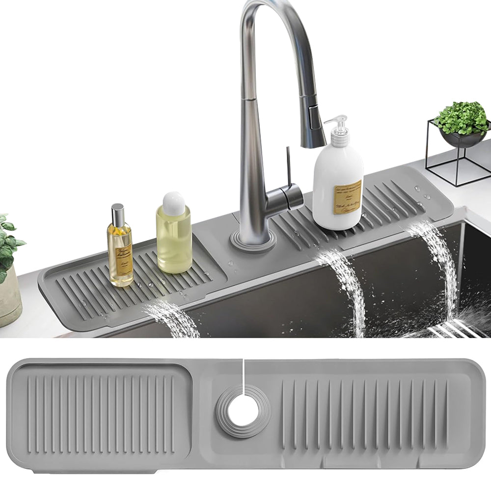 Silicone Sink Draining Mat For Kitchen Sink Splash Guard Bathroom Dark Grey