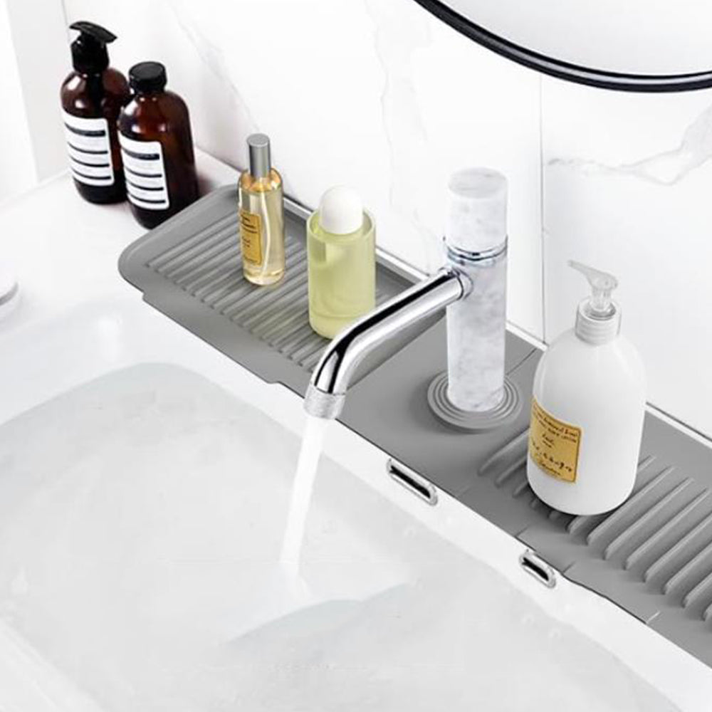 Silicone Sink Draining Mat For Kitchen Sink Splash Guard Bathroom Dark Grey