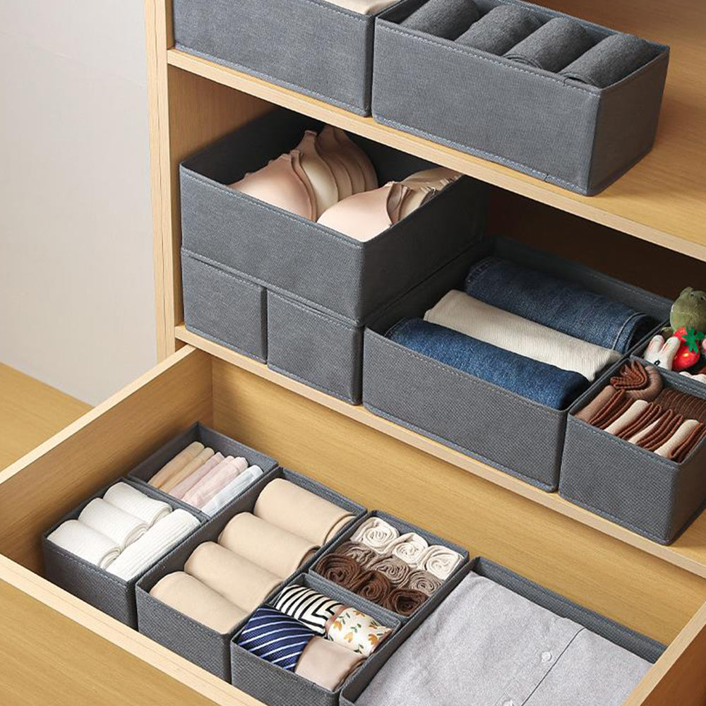 6Pcs Clothes Drawer Organizer Closet Wardrobe Drawer Foldable Storage Box
