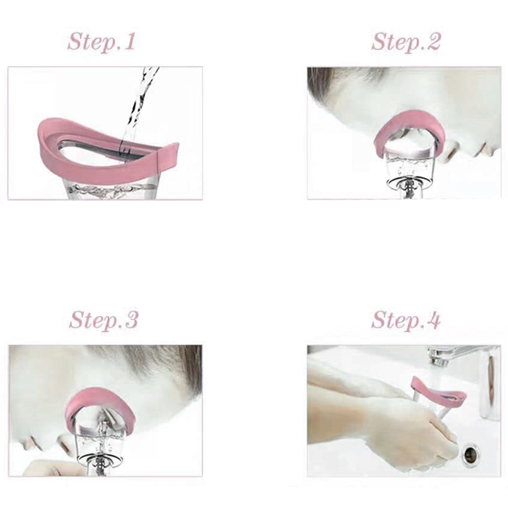 2Pcs Manual Air Pressure Eye Cleaning Cup Clear Silicone Eye Wash Cup Cleaner