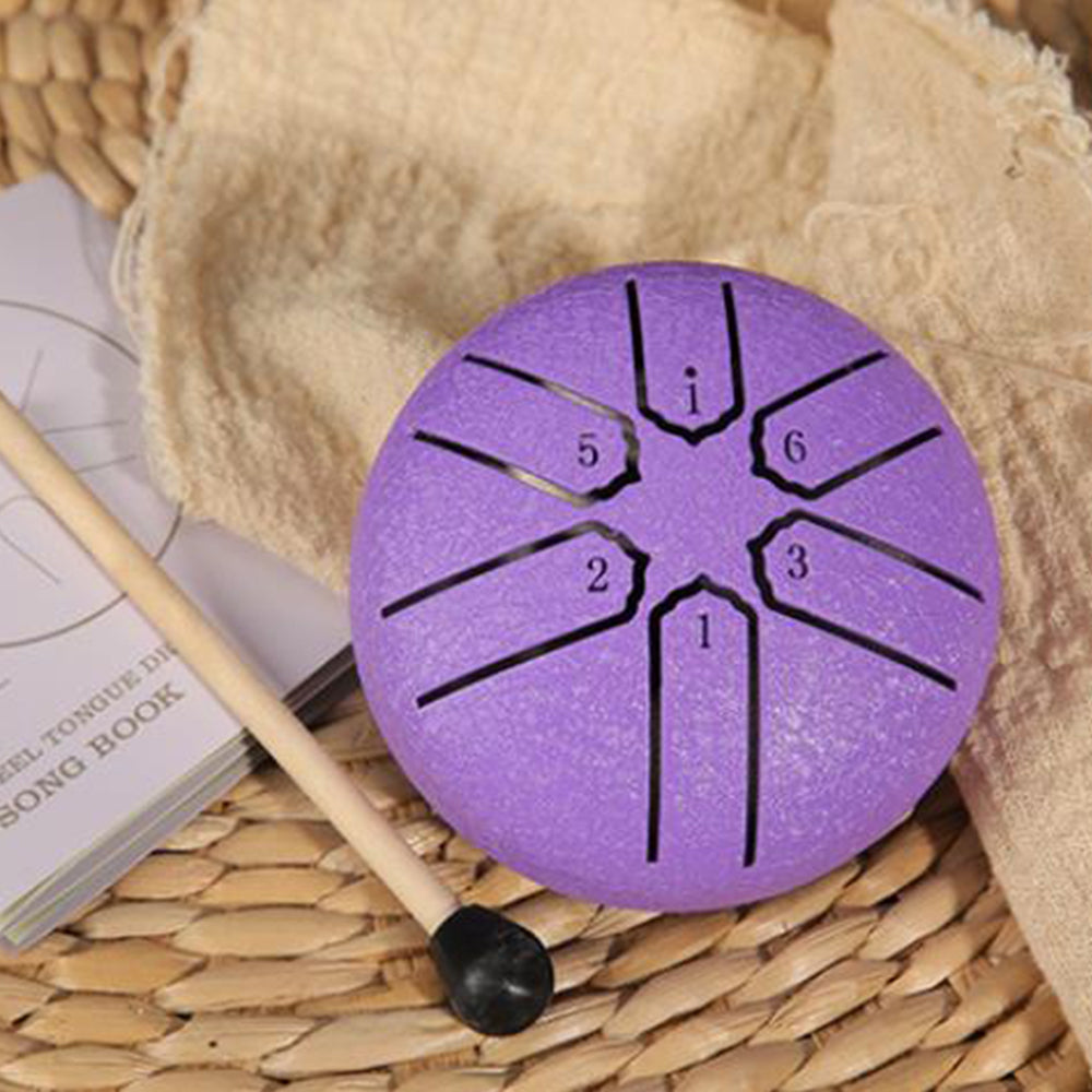 3 Inches 6 Notes Rain Drum Steel Tongue Drum Rain Chime Chakra Drum Purple