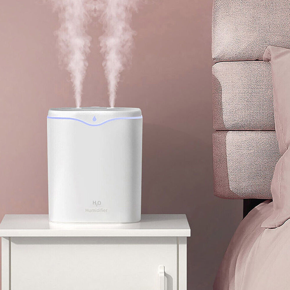 2L Household Air Humidifier Diffuser Ultrasonic Cool Mist Steam Purifier White