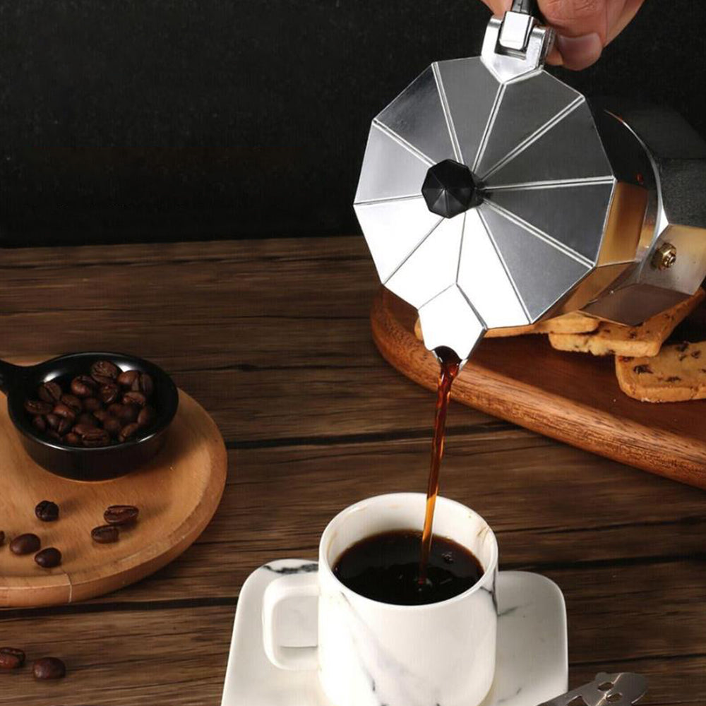 Stovetop Espresso Coffee Maker 3 Cups Moka Percolator Latte Stainless Pot