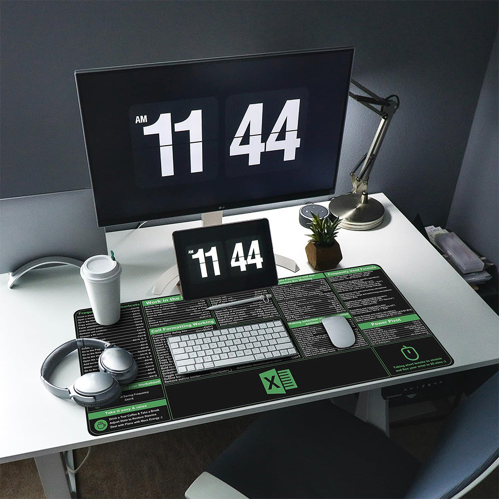 40x90cm Excel Shortcuts Keys Mouse Pad Keyboard Mat Desk Giant Sheet Pad