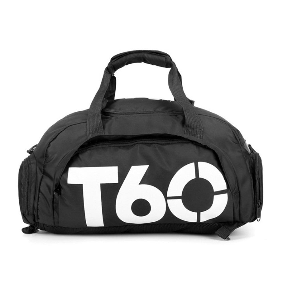 Water Resistant Travel Duffel Bag Gym Bag with Shoe Compartment - Black