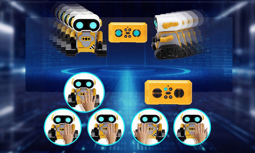 Remote Control Gesture Sensing Robot Toy with LED Light Effects