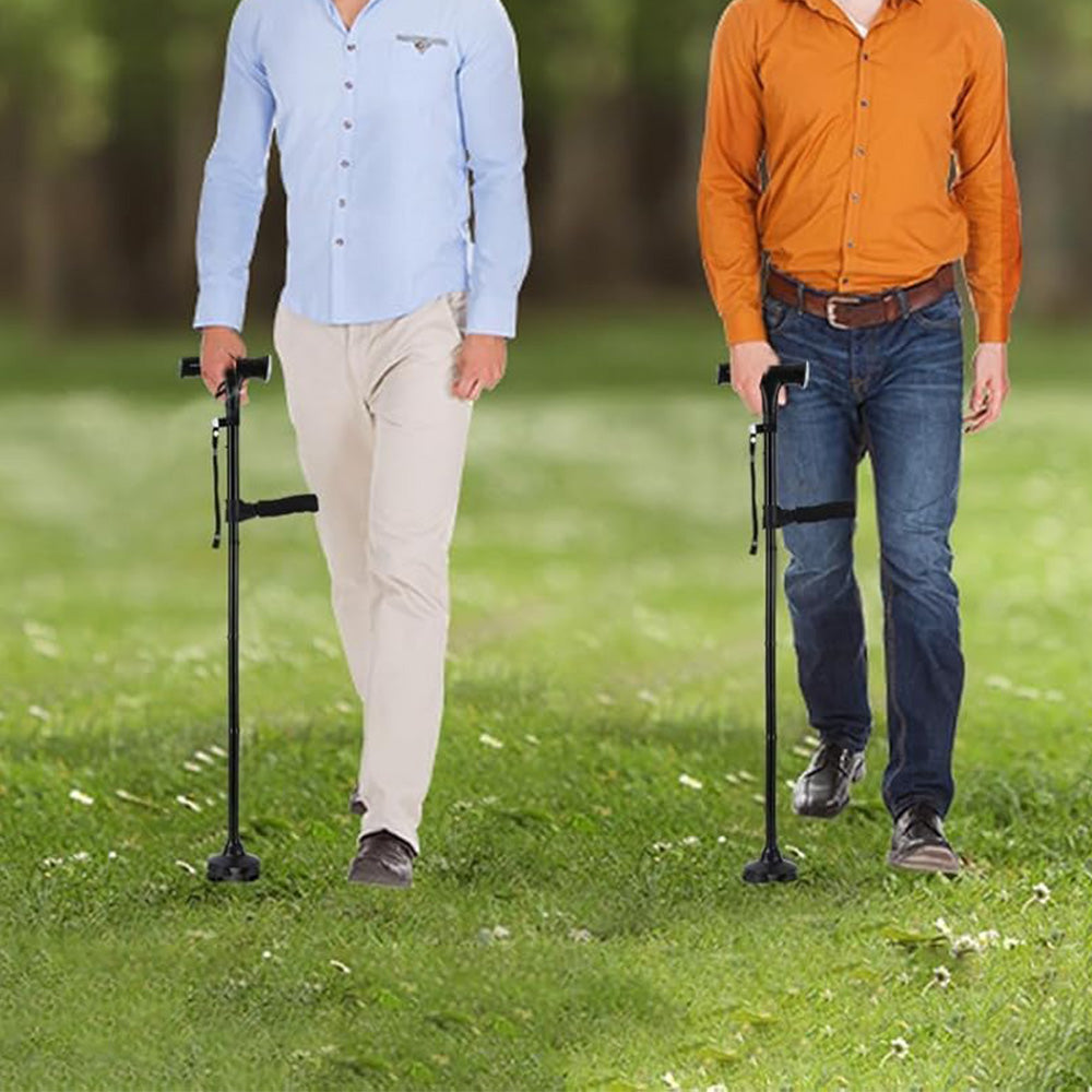 Adjustable Walking Cane with LED Light Alarm for Seniors/Adults