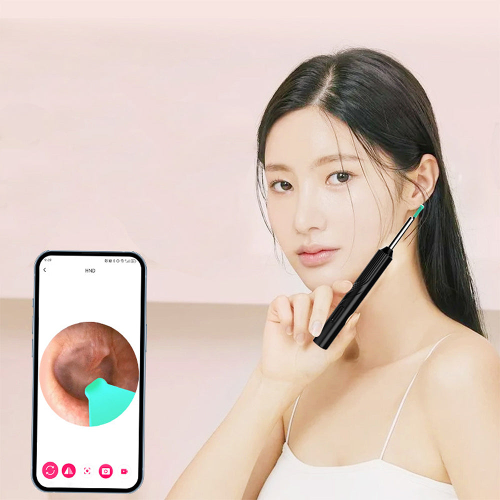 Wireless Otoscope Ear Wax Remover WiFi Earwax Removal Tool with Ear Camera-White