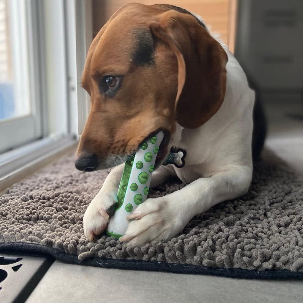 1Pc Dog Chew Toy Dog Teeth Cleaning Toy Pet Interactive Toy - Green