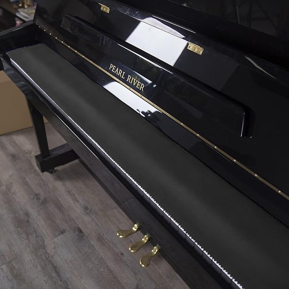 1Pc 126x18cm Piano Keyboard Cover Dustproof Cloth Protective Cover - Black