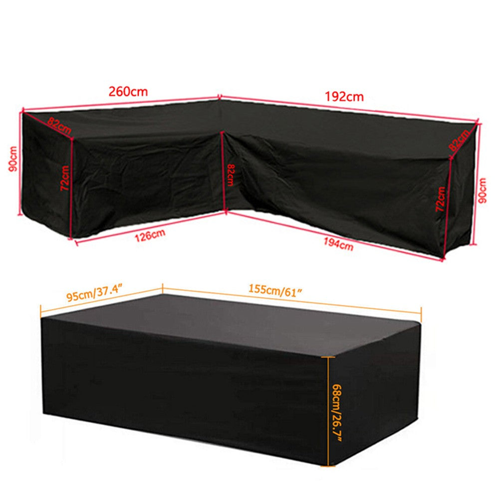 Waterproof L-Shape Outdoor Sectional Sofa Cover Furniture Cover - Style 5
