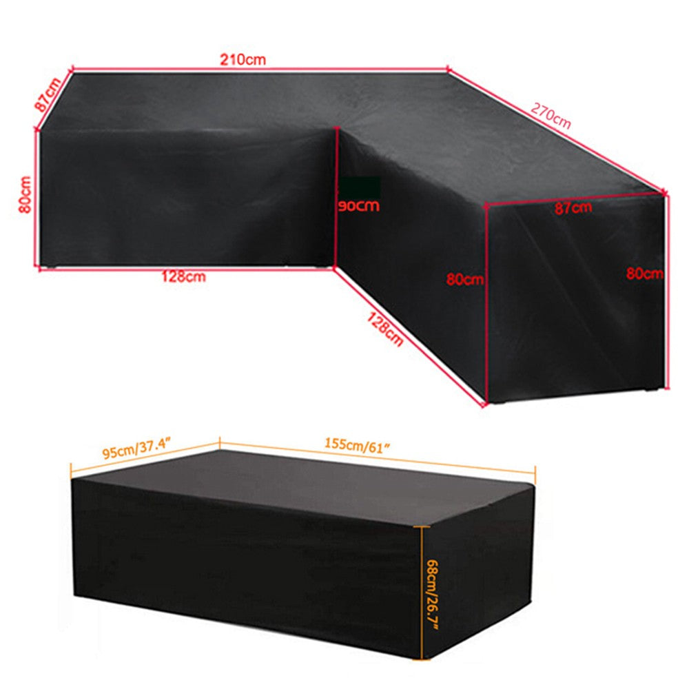 Waterproof L-Shape Outdoor Sectional Sofa Cover Furniture Cover - Style 7