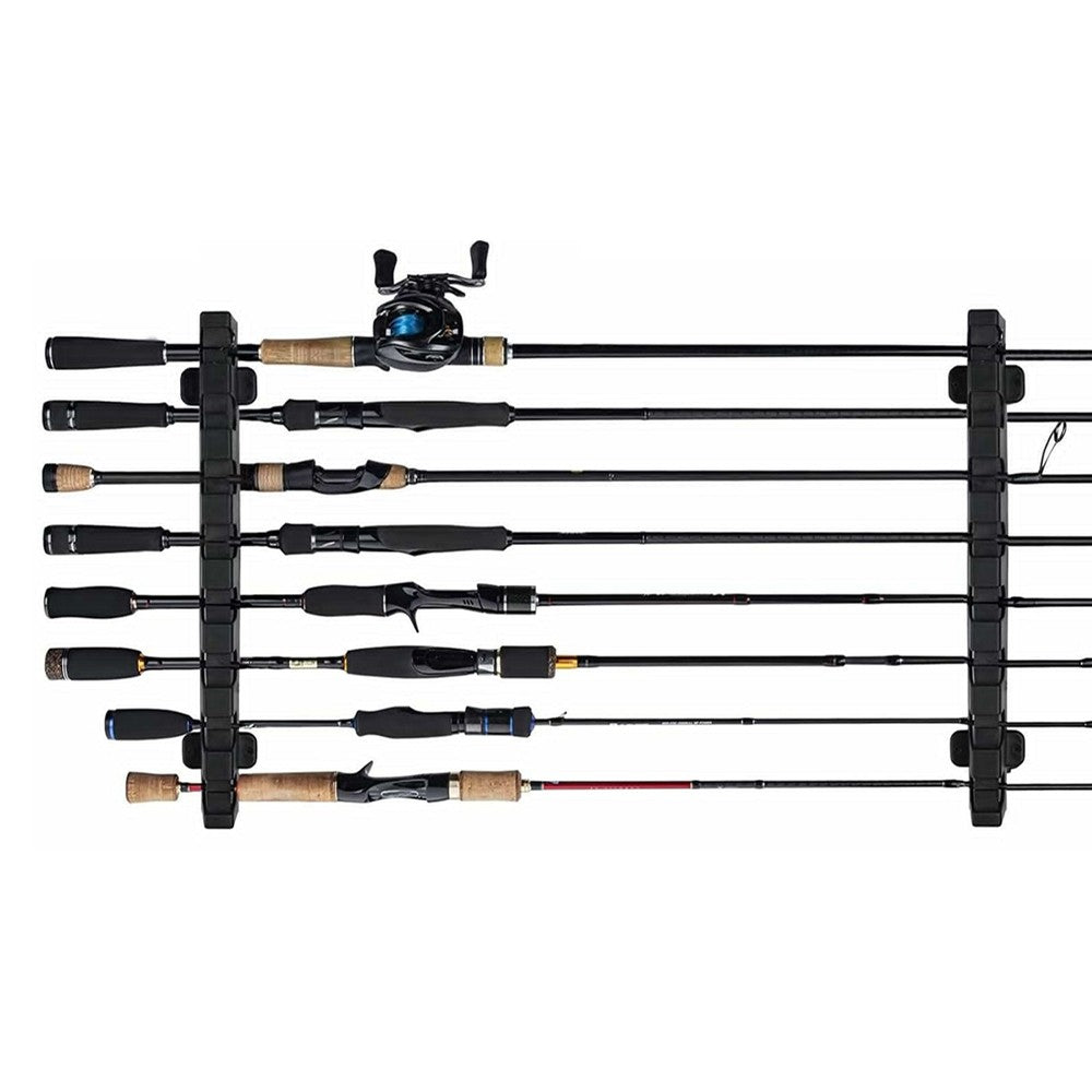 1 X 2-Piece Horizontal Fishing Pole Display Holder Set 6-Rod Storage Rack Stand