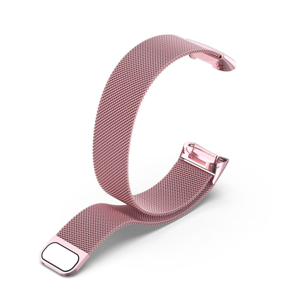For Fitbit Charge 5 Stainless Steel Band Magnet Strap Replacement - Pink - L
