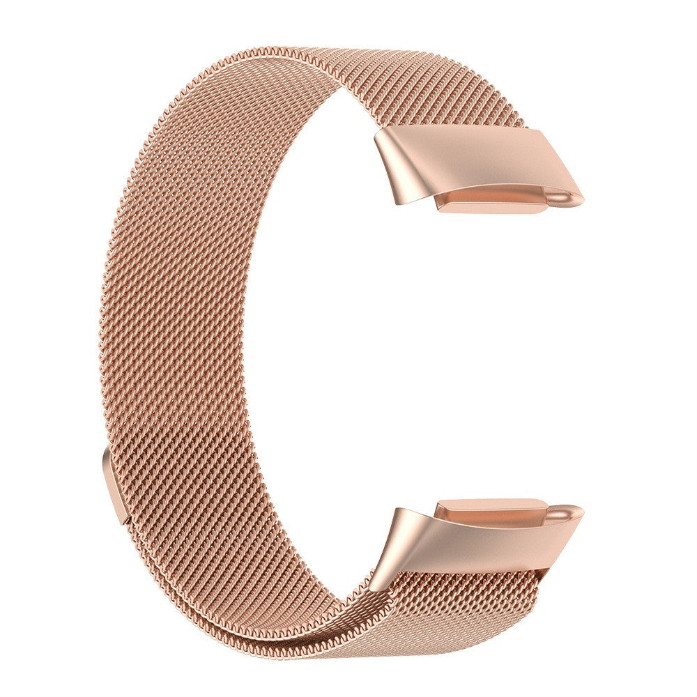 For Fitbit Charge 5 Stainless Steel Band Magnet Strap Replacement - Rose Gold L