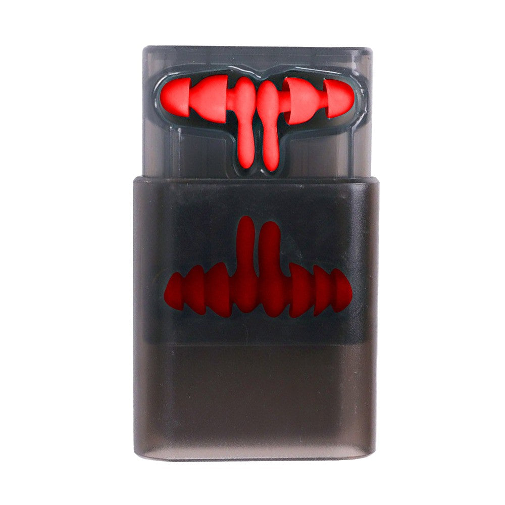2 Pairs of Silicone Noise Reduction Earplug Hearing Protection Ear Plug - Red