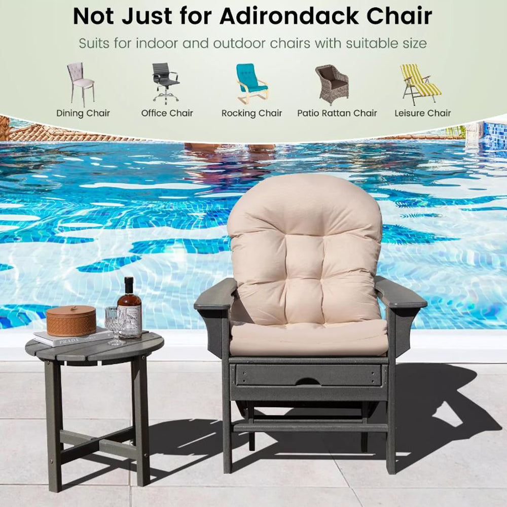 Adirondack Chair Cushion Water Resistant High Back Lounge Chair Pad Beige