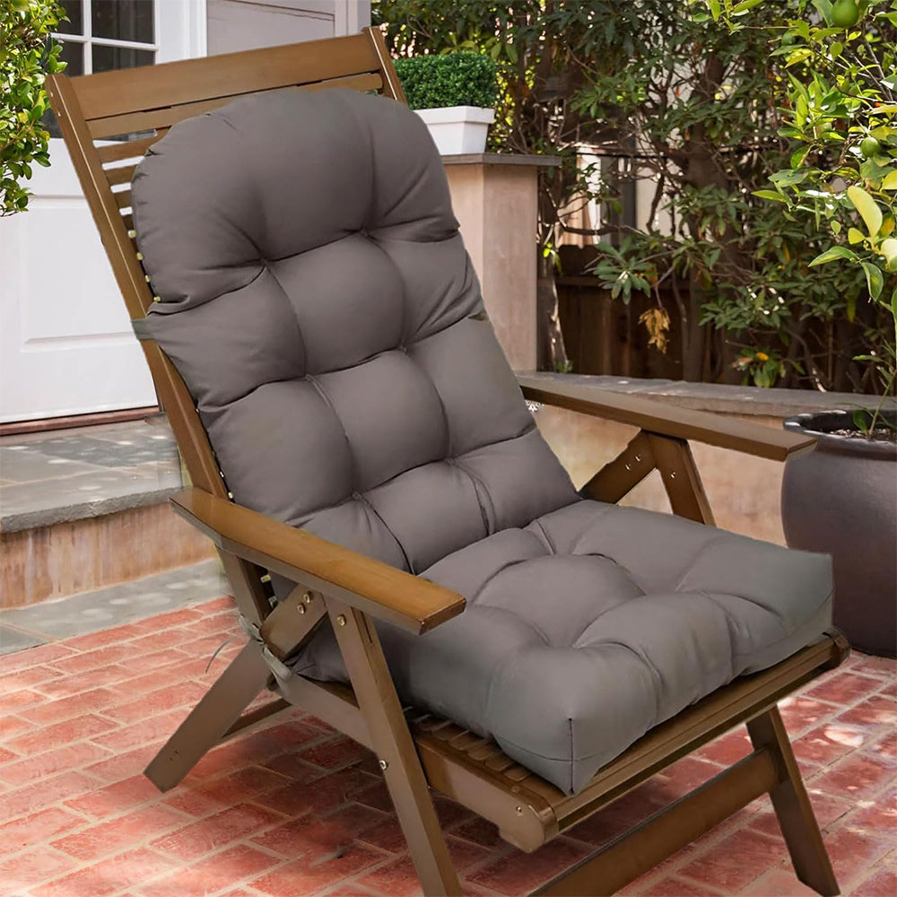 Adirondack Chair Cushion Water Resistant High Back Lounge Chair Pad Dark Grey