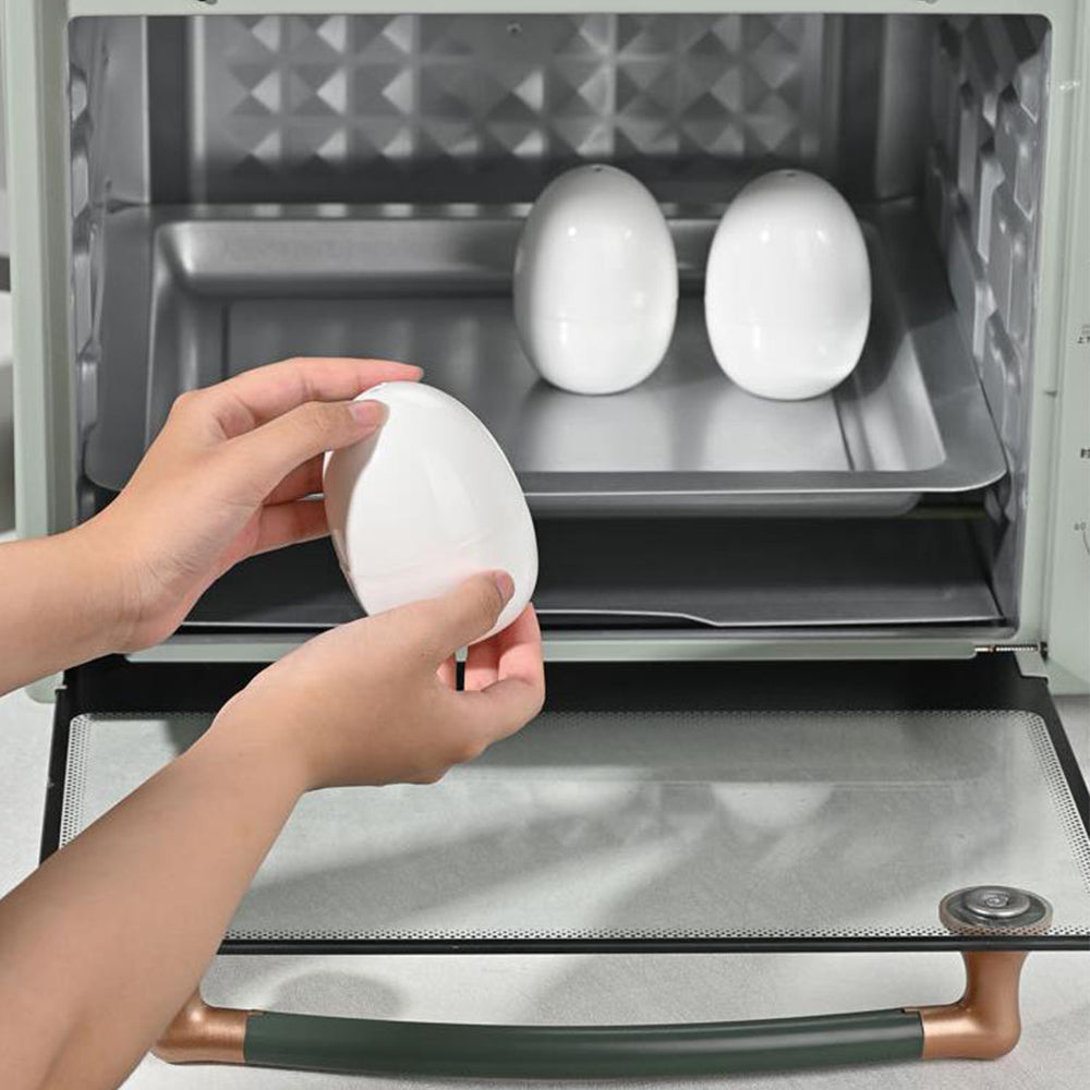 2Pcs 4 Eggs Breakfast Kitchen Cooker Boiler Poacher Microwave Steamer