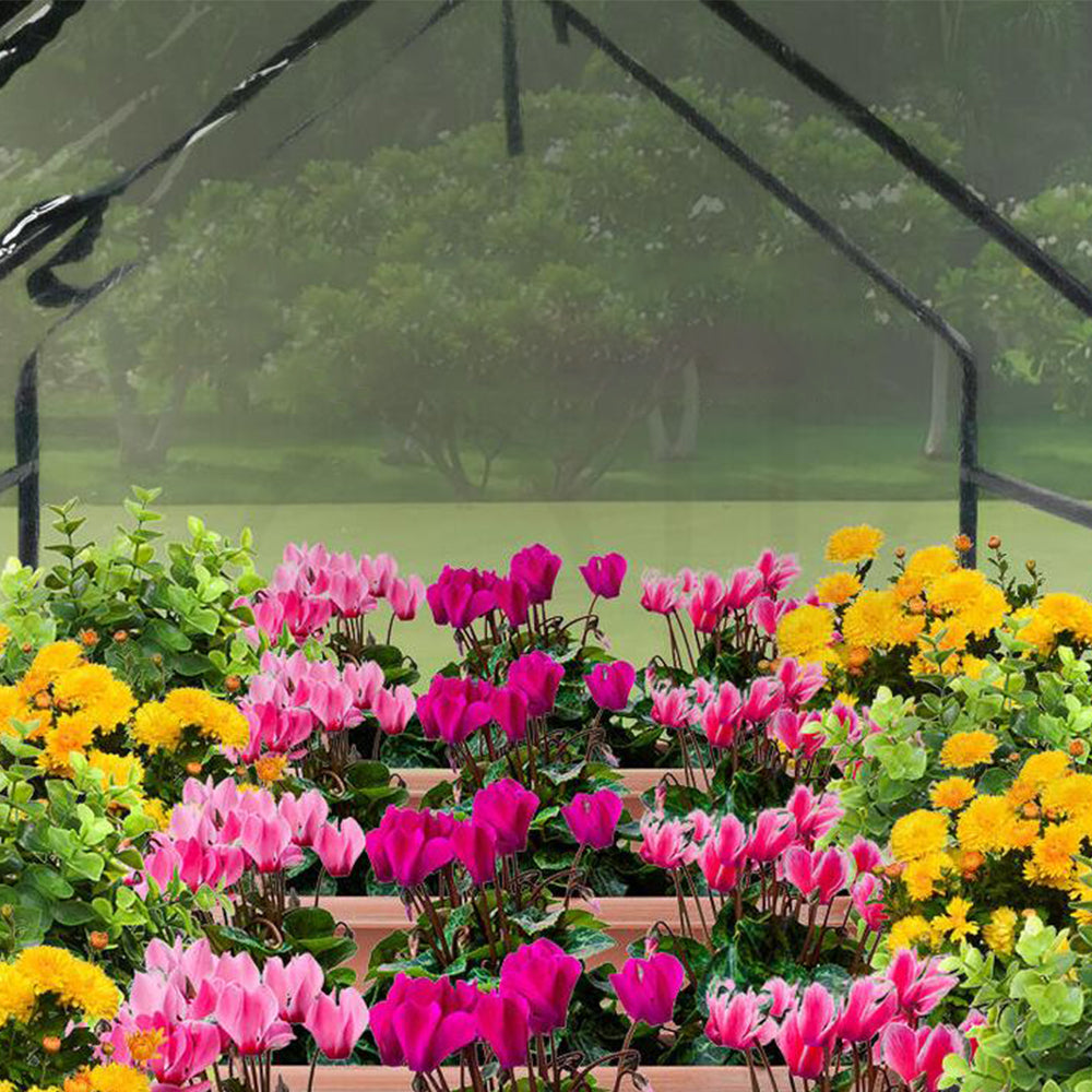 1.2x0.6x0.6m Clear Greenhouse Flower Garden Shed with Zipper Doors